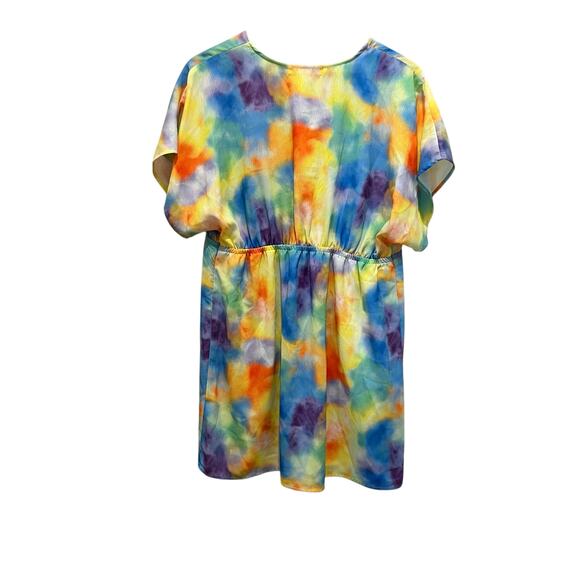 NEW w/Tags MIKEN SWIM Beach Pool Coverup Dress Sz M Tie Dye Boho Adjustable - Picture 3 of 8